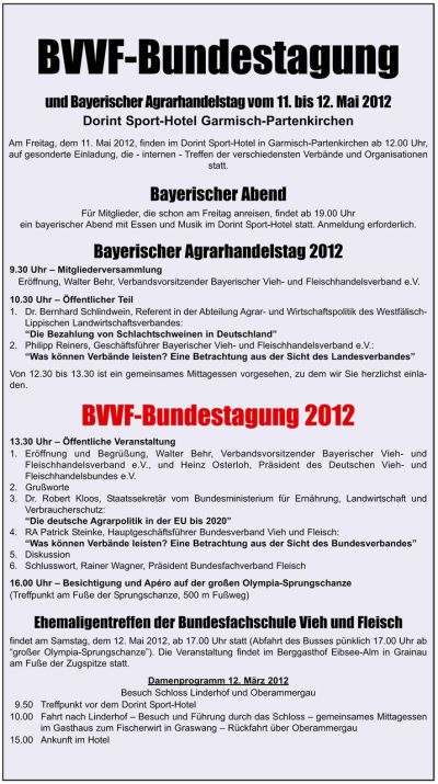 Programm BVVF Bundestagung 2012 Garmisch-Partenkirchen