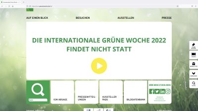 Internationale Grüne Woche 2022 findet nicht statt